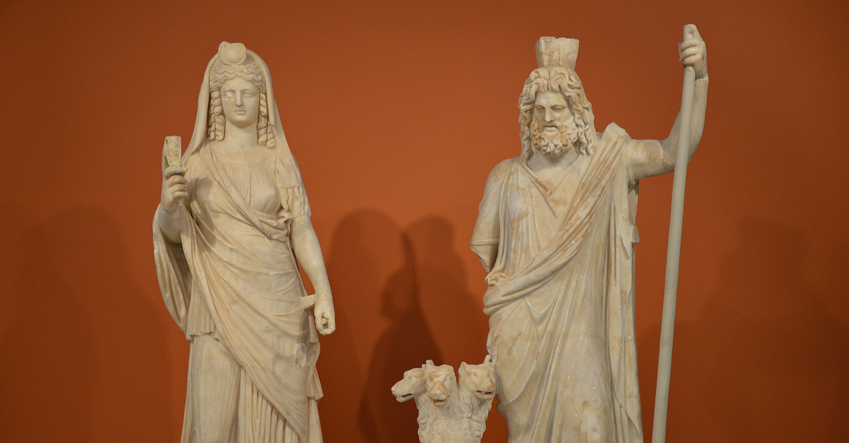 Statue Group of Persephone-Isis and Pluto-Serapis with Cerberus
