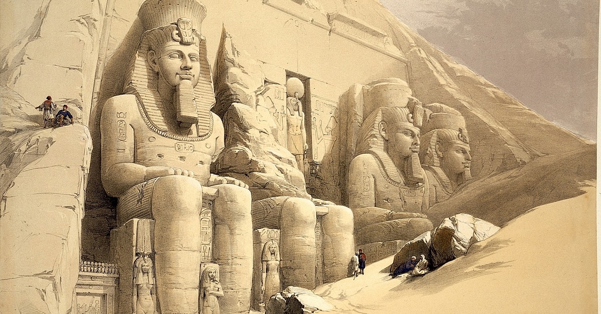 Statues Outside the Temple of Abu Simbel (Illustration) World History