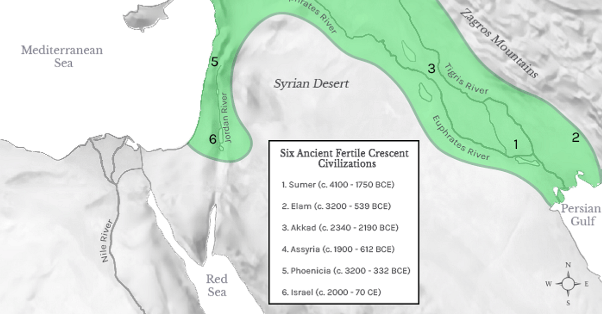 Fertile Crescent Map (Illustration) World History Encyclopedia