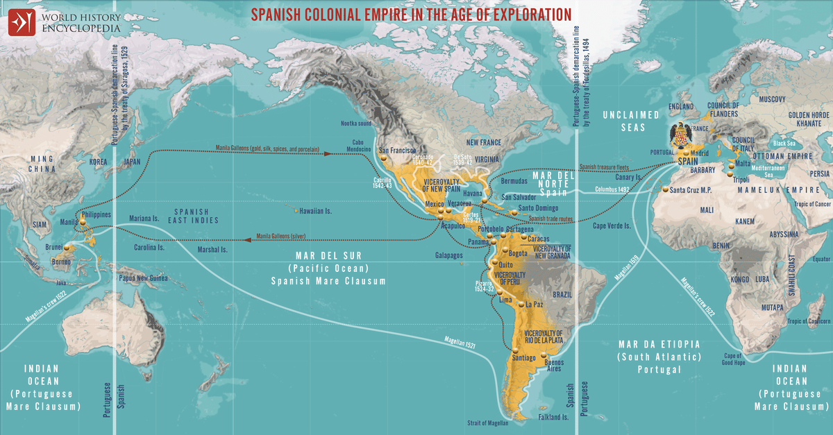 7 Maps of the Spanish Colonial Empire - World History Encyclopedia