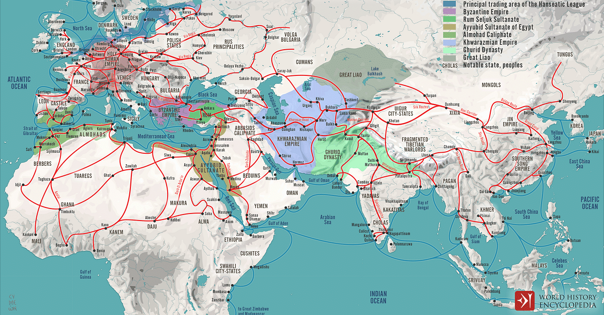 Trade Networks in the Middle Ages, c. 1200