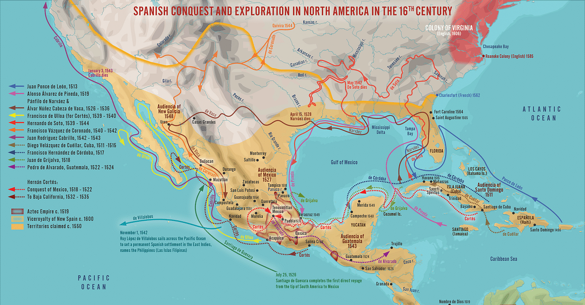 Spanish Conquest Exploration in North America in the 16th century