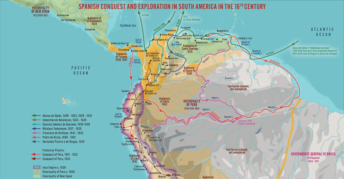Spanish Conquest & Exploration in South America in the 16th Century 