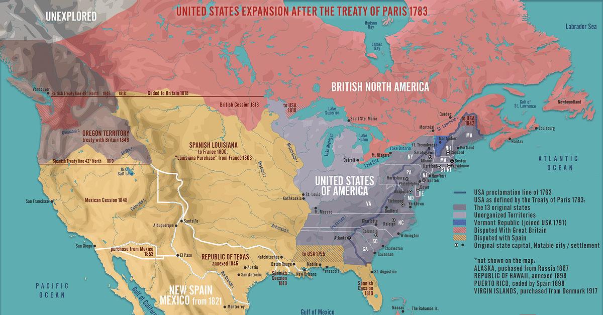 Mapping The Birth Of A Nation: America In 1783 - World Map Flags and Land