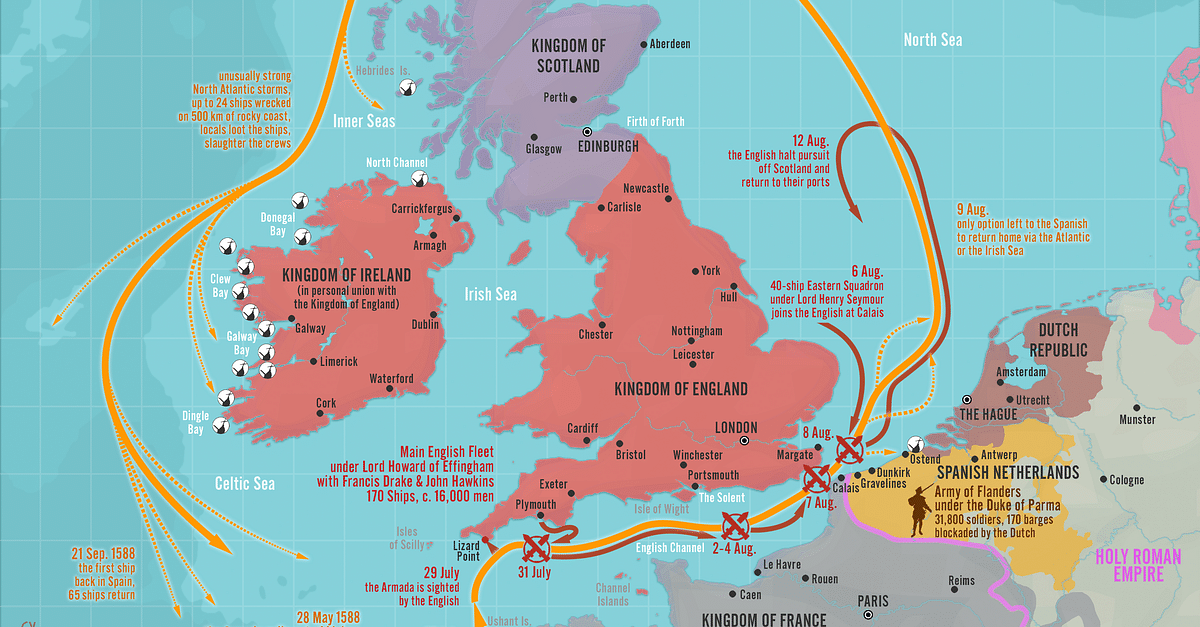 The Spanish Armada, Jul-Sep 1588