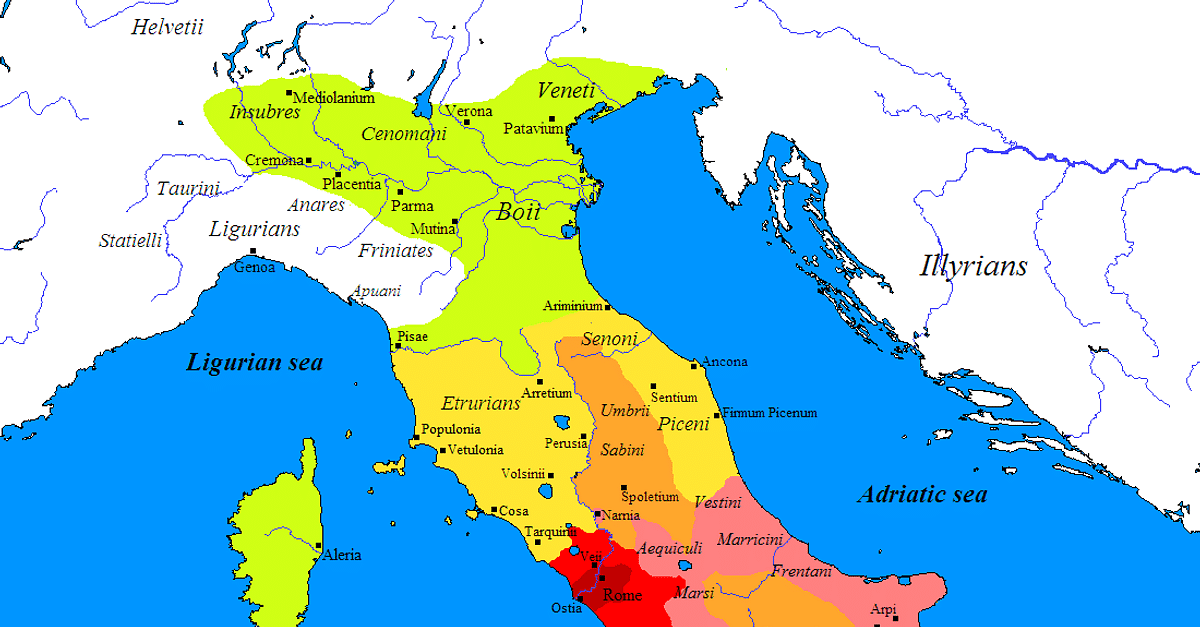 Map Of Europe Italian Peninsula