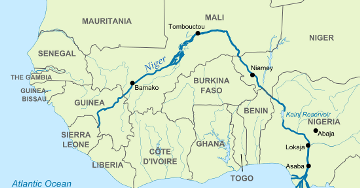 Congo River Africa Map Map Of Niger River (Illustration) - World History Encyclopedia