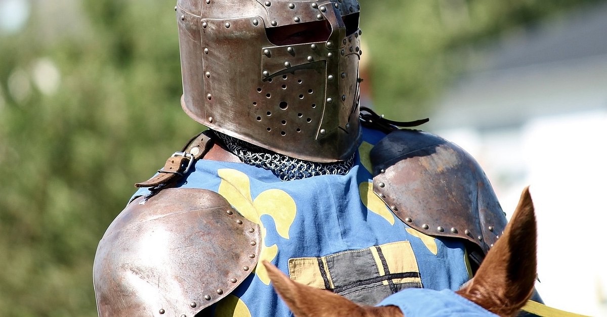 medieval knight and horse armor