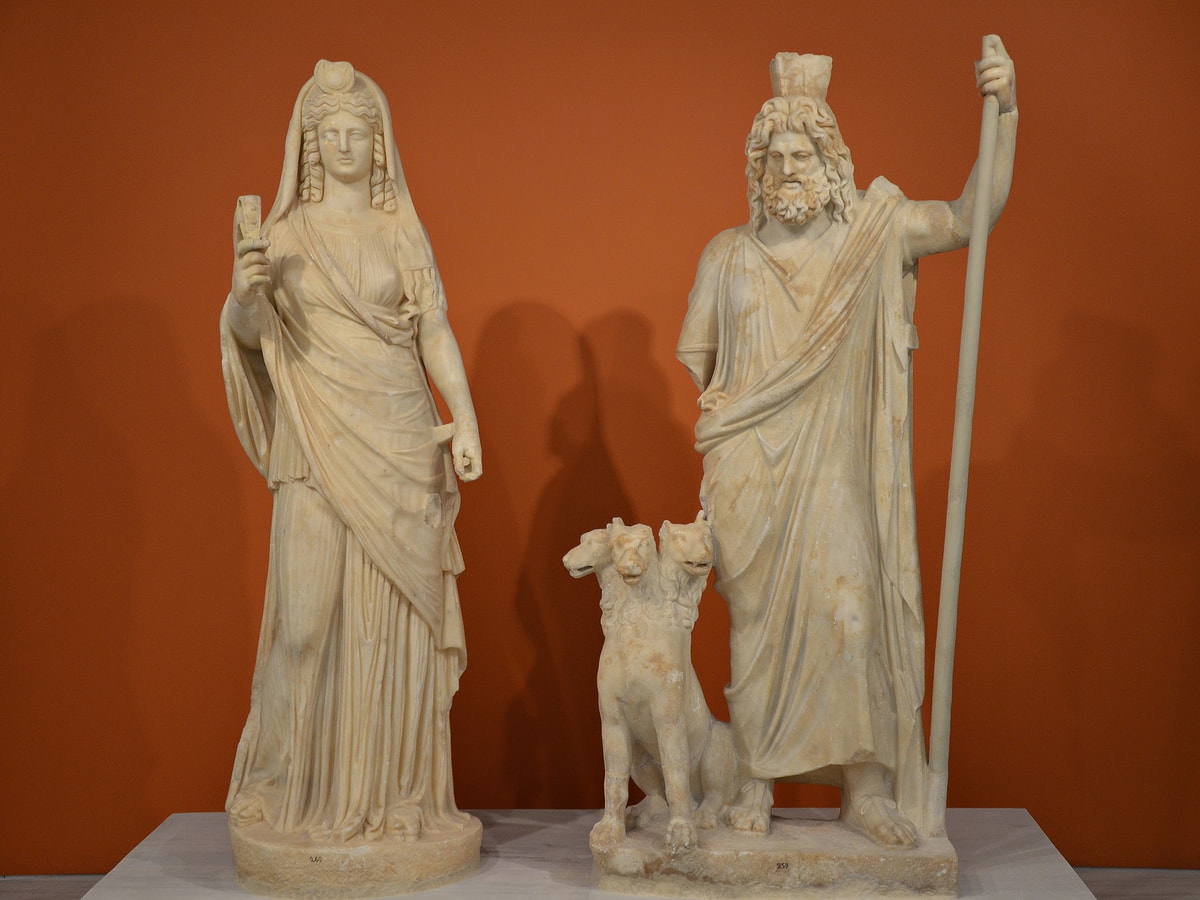 Statue Group of Persephone-Isis and Pluto-Serapis with Cerberus