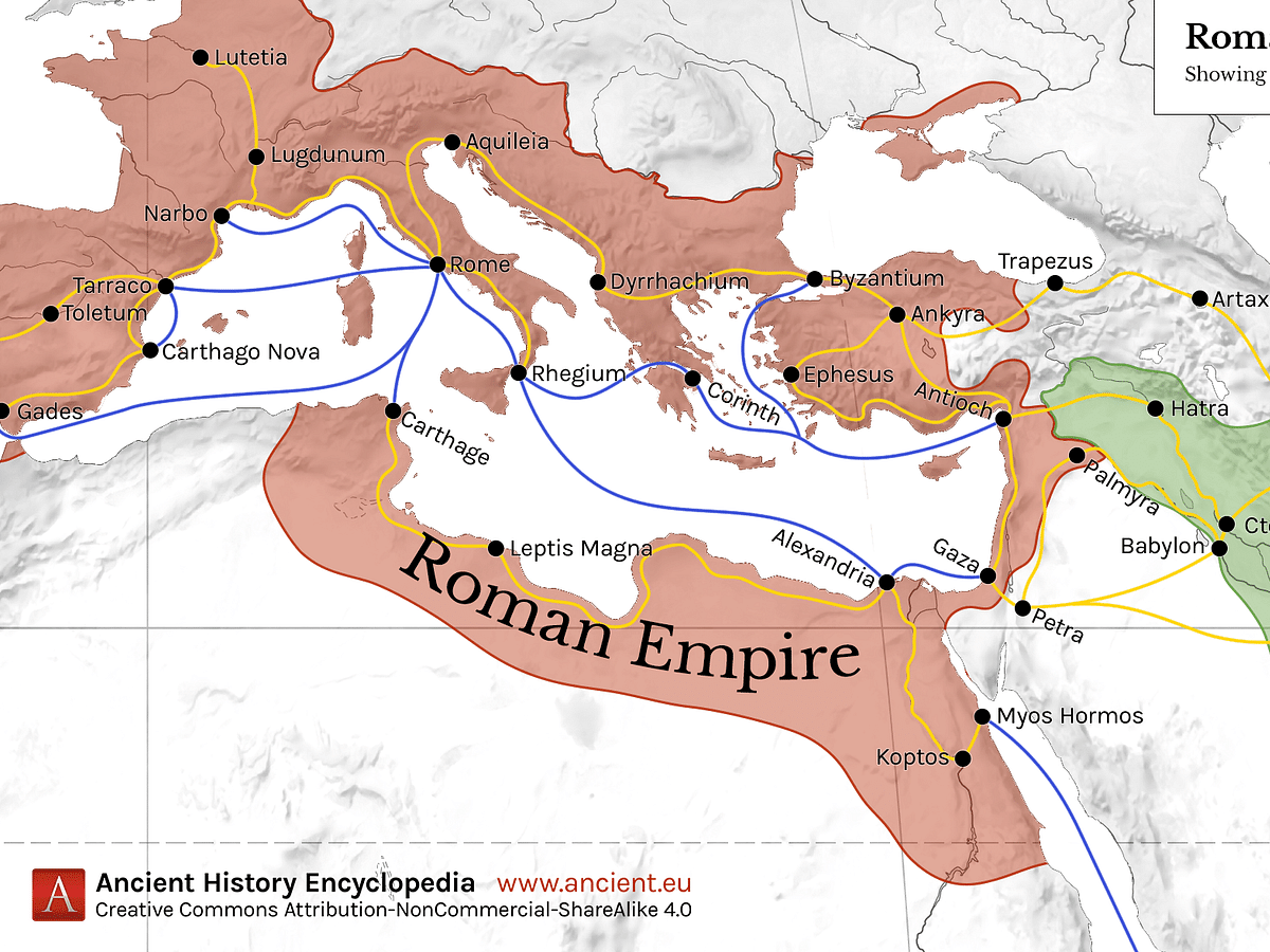 Ancient Origins - A referenced map of the Roman Empire at its