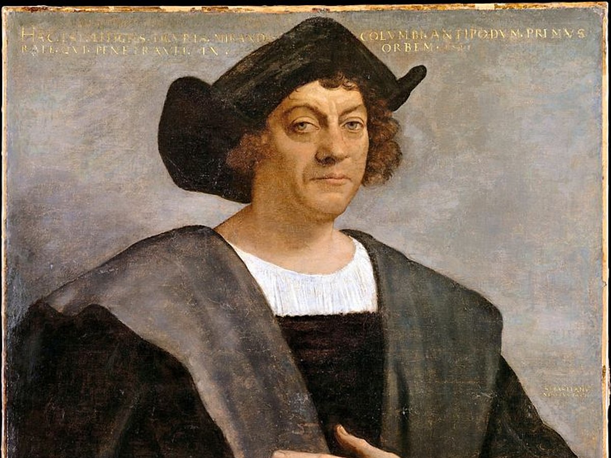 19thcentury illustration of a portrait of Christopher Columbus navigator  colonizer and explorer His voyages led to the discovery of the American c  Stock Photo  Alamy
