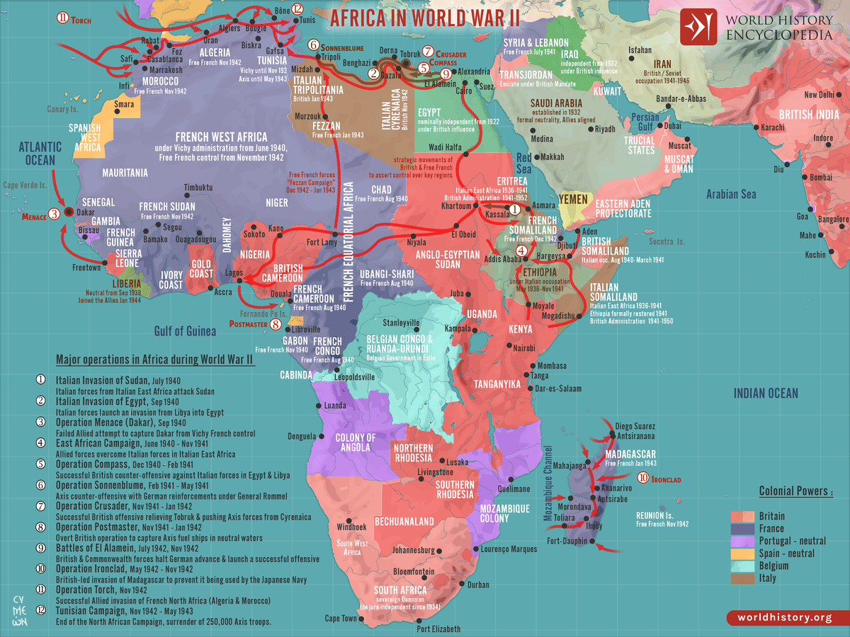 World War 2 North Africa Map Ww2 North Africa Map : The Desert War: