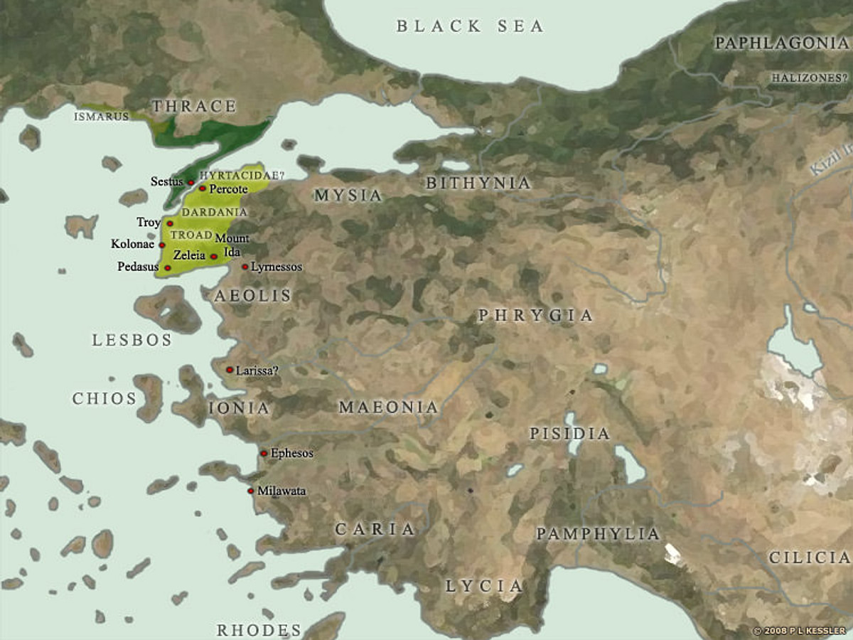 Map of the Trojan War States, c. 1200 BCE (Illustration) - World ...
