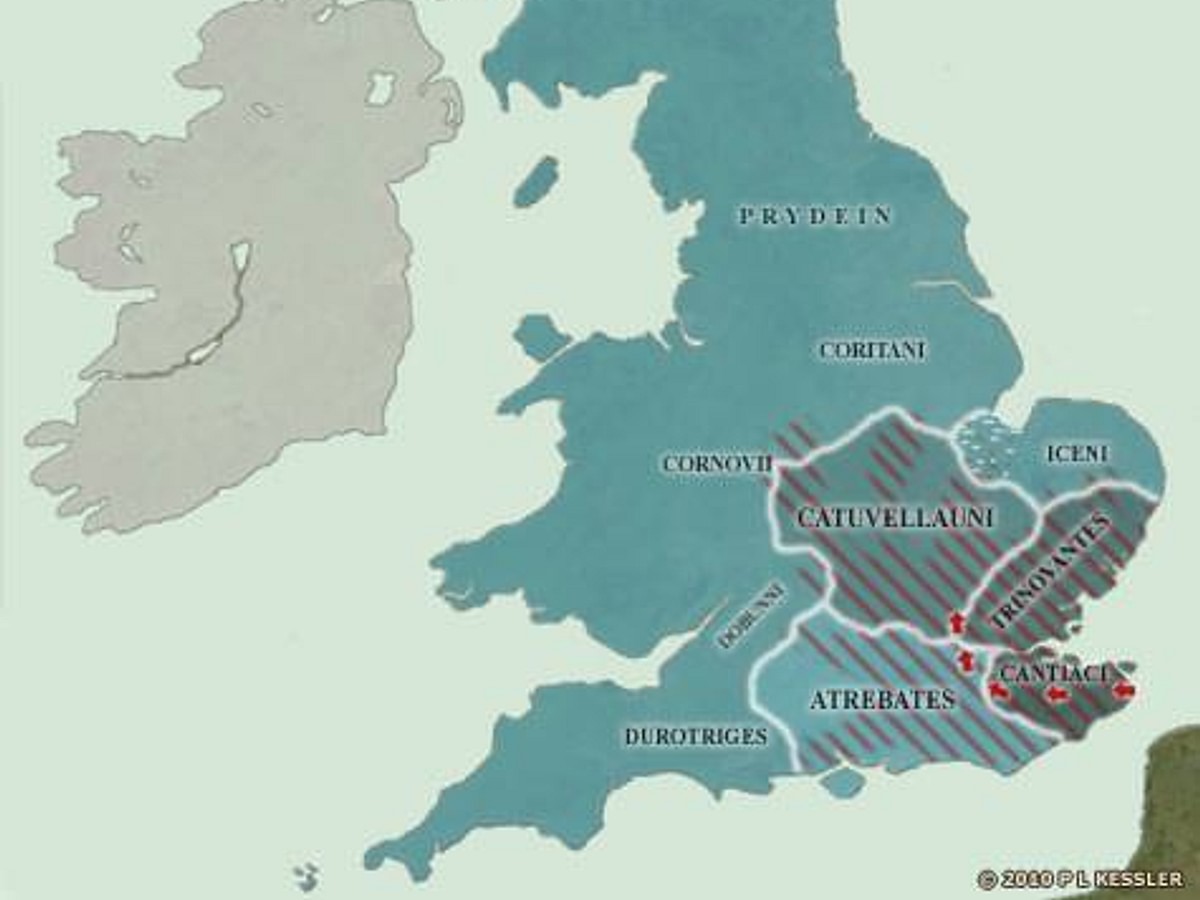 Map of the British Isles in 54 BC - World History Encyclopedia
