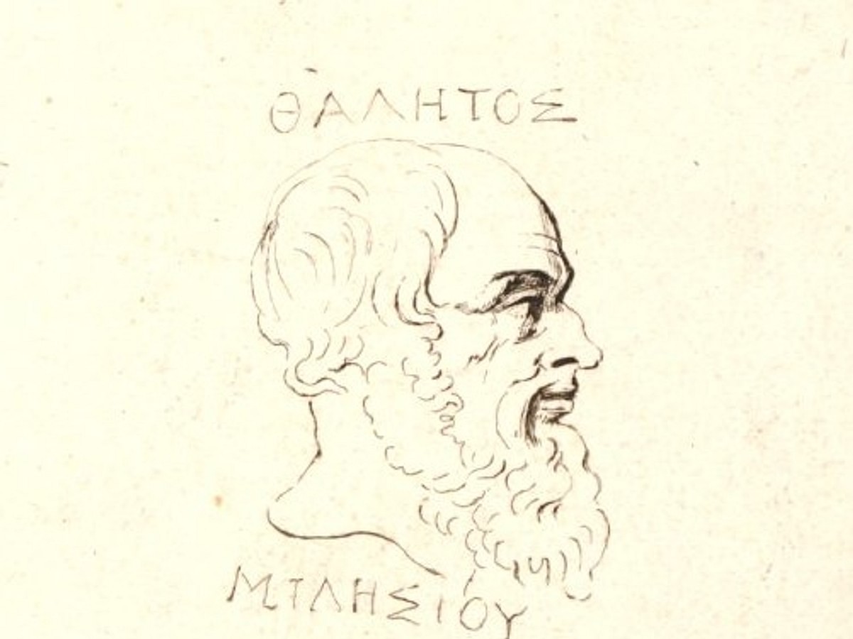 Thales of Miletus (624-546 BC) was a pre-Socratic Greek philosopher,  mathematician, astronomer, the first identifiable scientist and one of the  Seven Sages of Greece. Thales attempted to explain natural phenomena  without reference