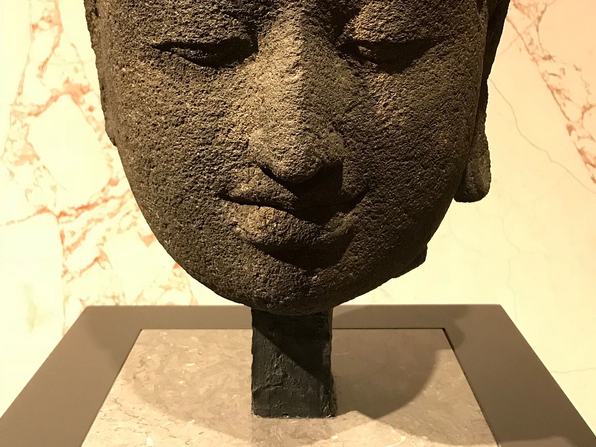Head of a Buddha from Borobudur - World History Encyclopedia