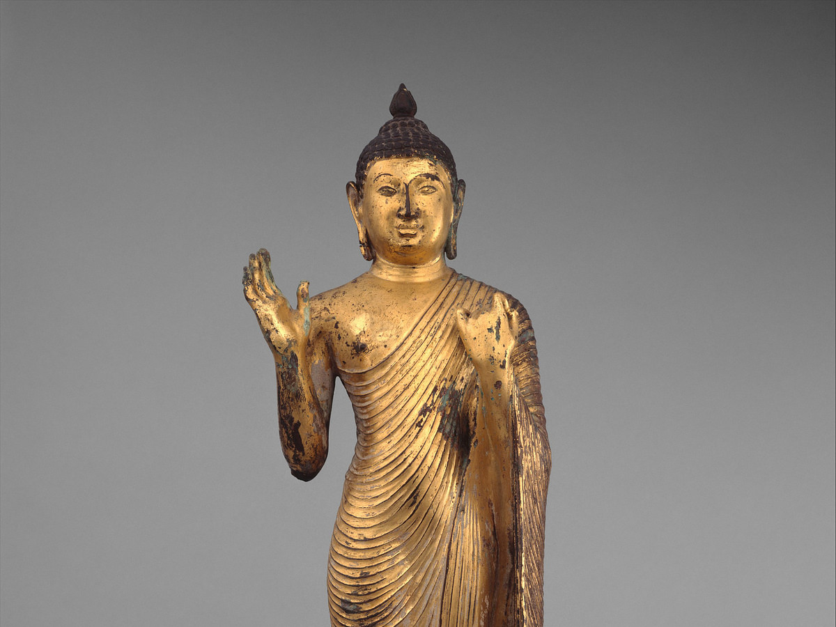 Standing Gilded Copper Buddha - World History Encyclopedia
