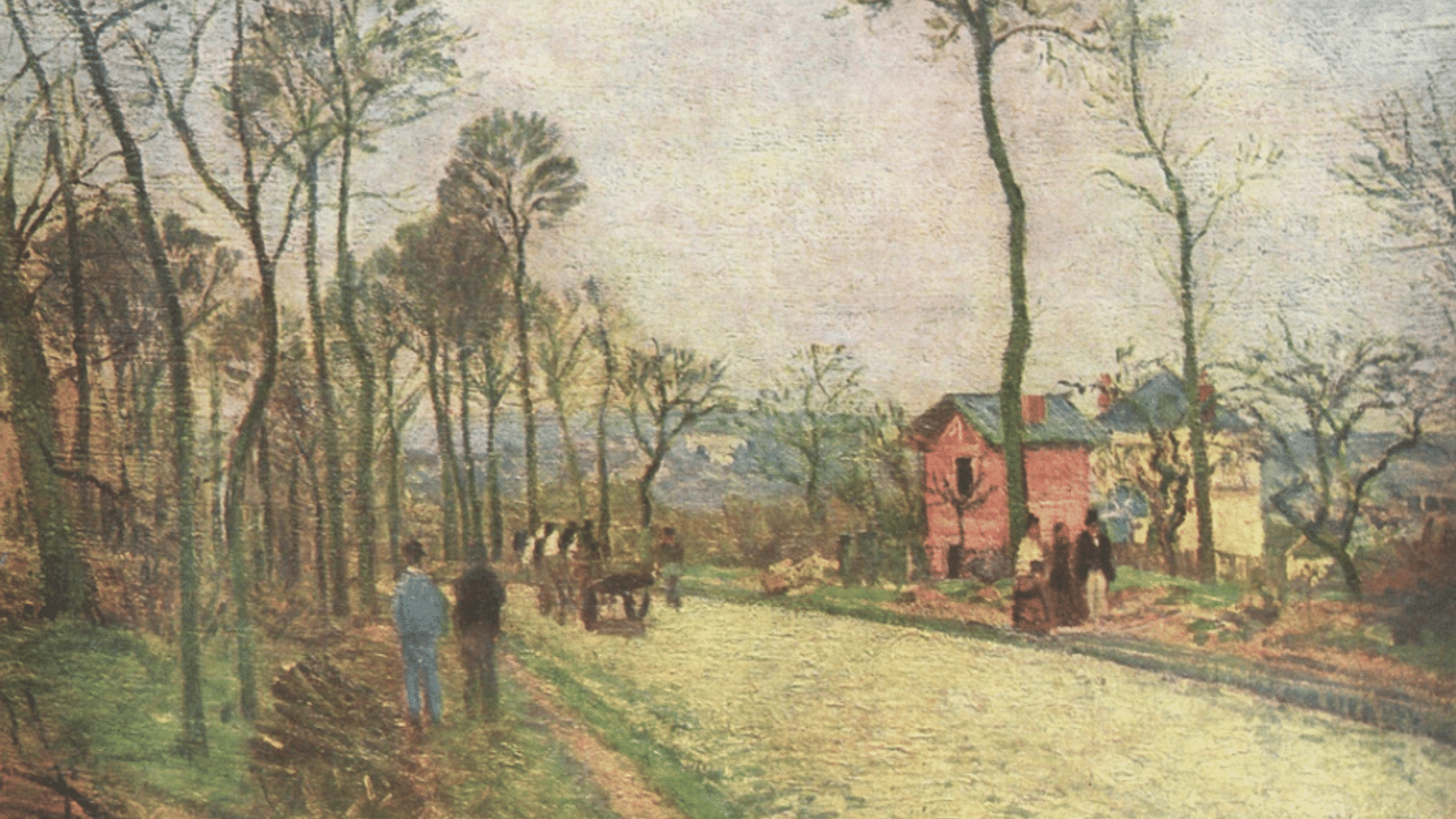 Camille Pissarro、LA GRAND'ROUTE, LOUVECI The Road to Louveciennes by Pissarro - World History Encyclopedia