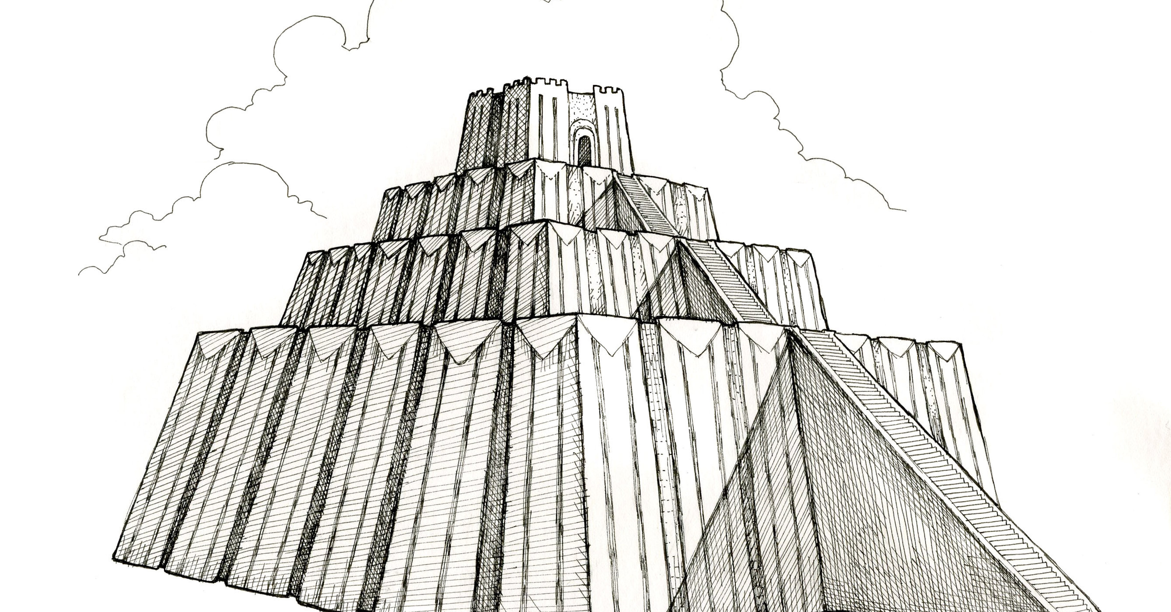 Ziggurat Tekening Voor Kinderen Mesopotamian Ziggurat Drawing