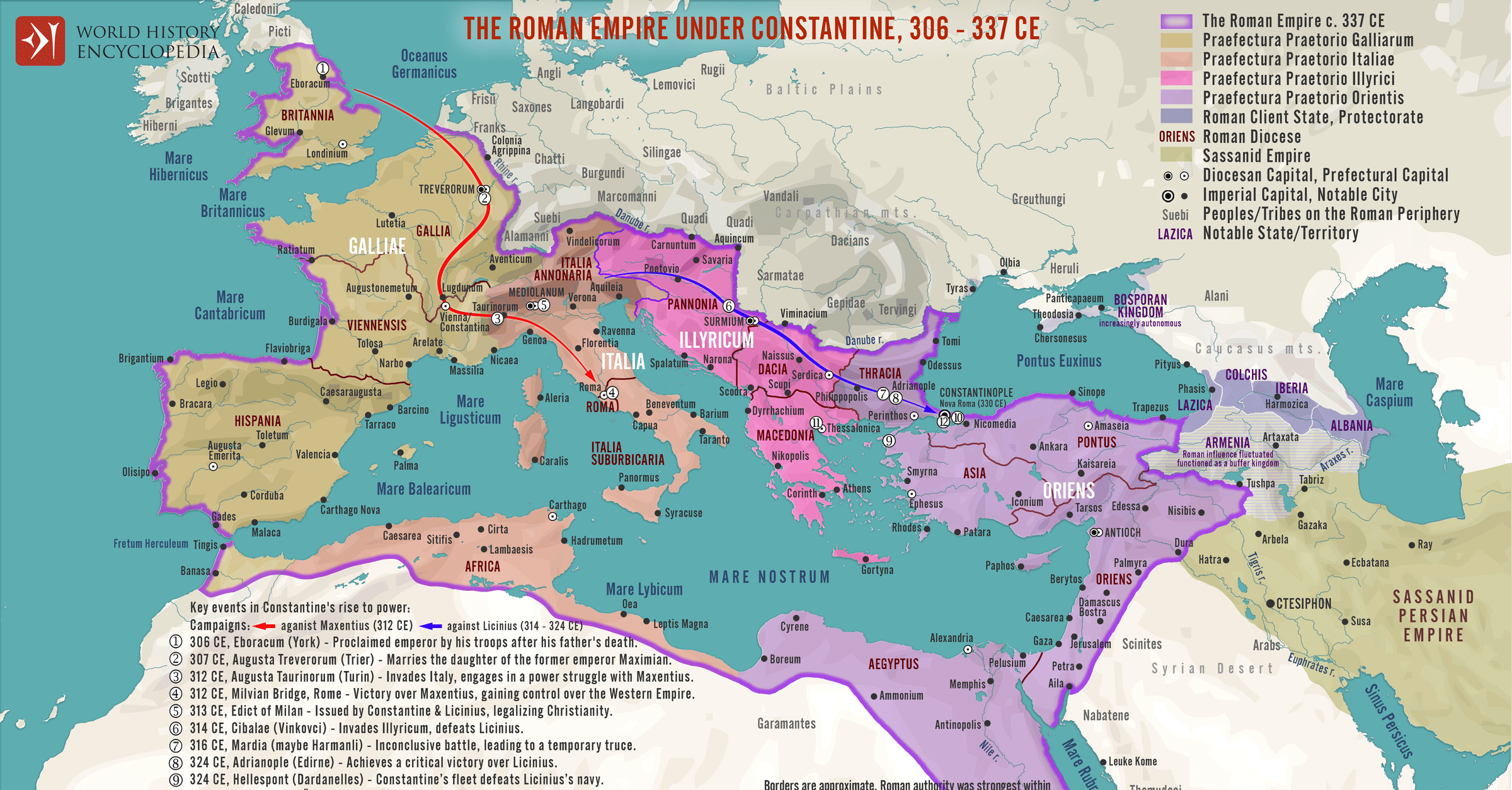 Map of Constantine the Great and the Transformation of Rome: From Civil ...