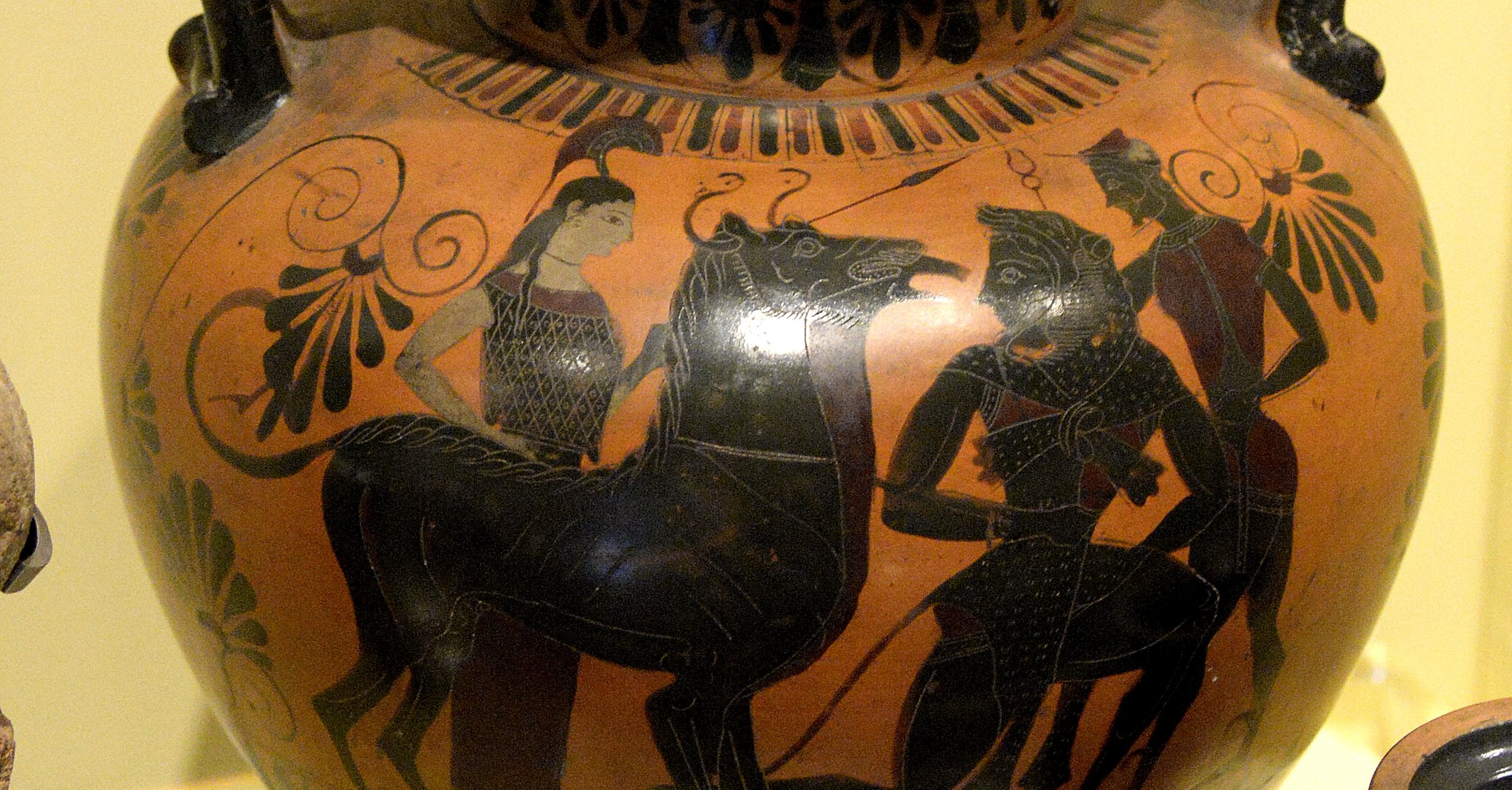 Amphora with Hercules & Amazon - World History Encyclopedia