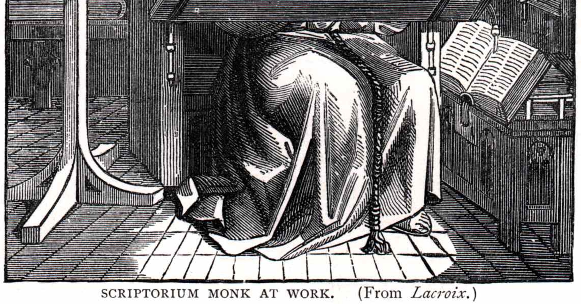Monk Working in Scriptorium - World History Encyclopedia
