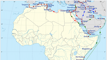 Map of Ibn Battuta's Travels, 1325-32 CE