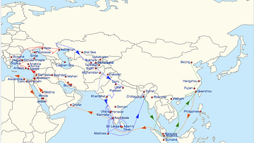 Map of Ibn Battuta's Travels, 1332-47 CE