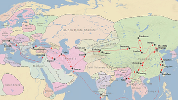 Map of Marco Polo's Travels