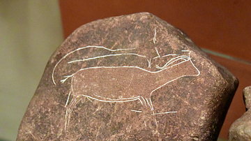 Rock Carved with an Animal Image from Dhuwayla