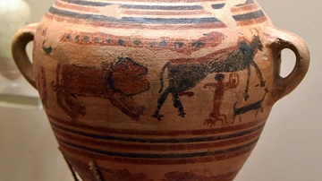 Pottery Jar Showing a Myth from Tell Zar'a