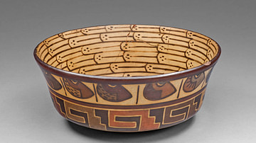 Nazca Bowl with Bean and Architectural Motifs