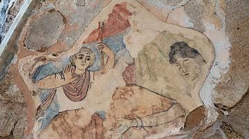 Fresco with Hylas in Salamis, Cyprus