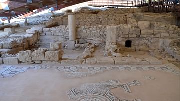 Mosaic with Welcoming Inscription in Kourion, Cyprus