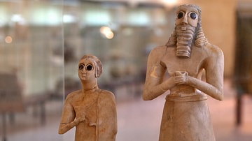 Sumerian Worshipers from Tell Asmar at the Iraq Museum