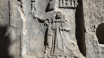 Hittite relief of the God Sharruma and King Tudhaliya