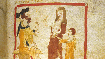 Merlin and His Mother Before King Vortigern