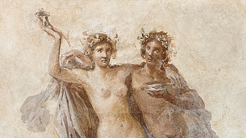 Fresco of Dionysos and Ariadne, Getty Villa