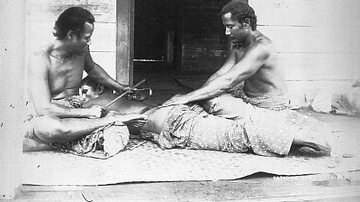 Samoan Tattooist Using Traditional Tools