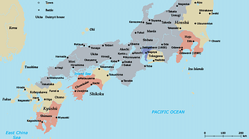Map of Japan in the 16th Century CE