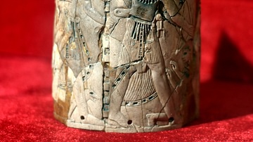 Carved Ivory with an Egyptianizing Scene, Nimrud