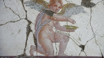 Wall Painting of a Kneeling Eros