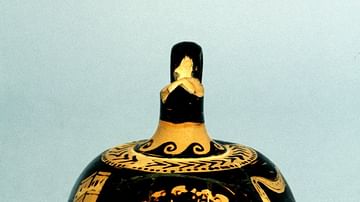 Oil Bottle with Tragic Mask