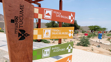 Signposts at the Tucume Museum