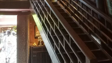 Internal Teak Staircase at the Jim Thompson House Museum