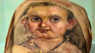 Mummy Portrait from the Tomb of Aline at Hawara