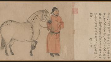 Ink Painting of Groom & Horse
