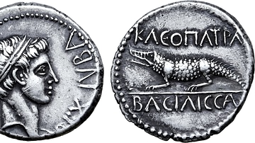 Crocodile Denarius of Cleopatra Selene II