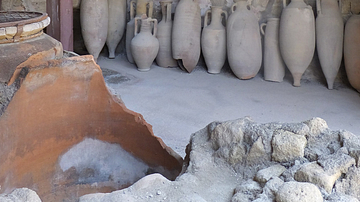 Amphorae on Wooden Racks in Herculaneum