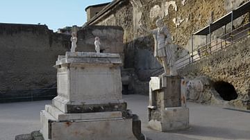 Funerary Altar and Statue of Marcus Nonius Balbus in Herculaneum